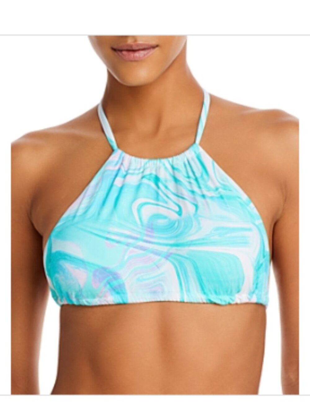 AQUA Swim x Bloomingdale's SET - Swirl Print Basic Bikini - TURQ MULTI